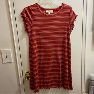 No Comment Short Sleeve Stripe Dress